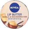 Nivea Lip Butter Loose Tin, Vanilla and Macadamia Kiss, 0.59 Ounce