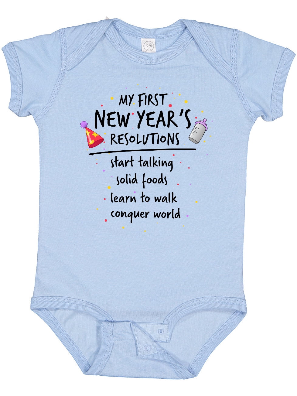 inktastic Happy New Year 2019 Blue Sparkles Infant Tutu Bodysuit