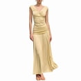 thumbnail image 2 of Maxi Skirt Set Women 2 Piece Outfits Sleeveless Top Maxi Skirt Solid Going Out Vacation Light Yellow M, 2 of 9