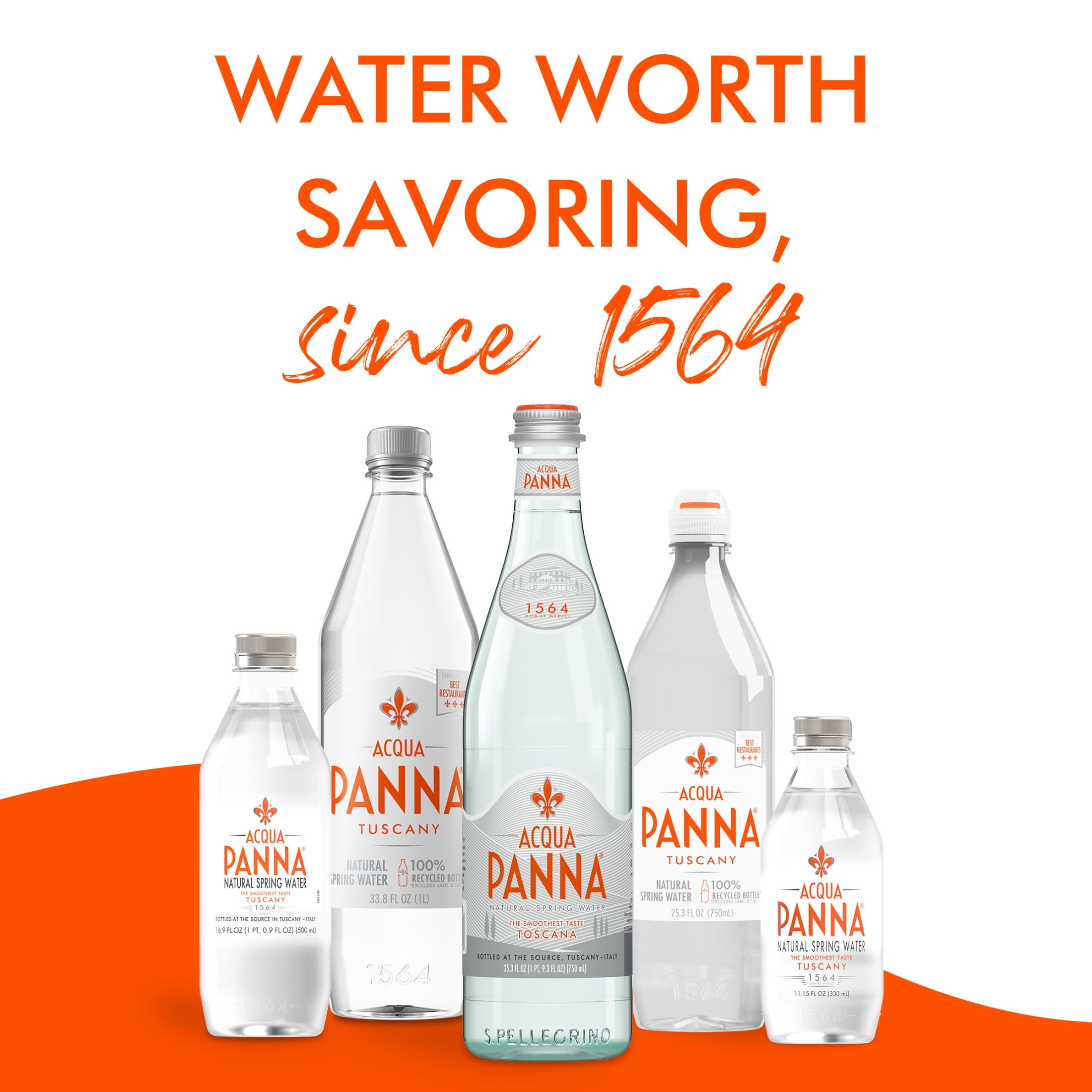 Acqua Panna Natural Spring Water, 11.15 fl oz Plastic Water Bottles, 24 Count