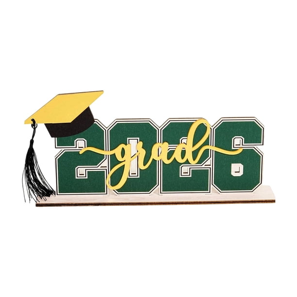 Escritorio de madera en 3D para la temporada de graduación: artículo decorativo para las fiestas de graduación y «GRAD»