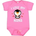 thumbnail image 3 of Inktastic I Love My Nana with Cute Penguin and Hearts Girls Baby Bodysuit, 3 of 5