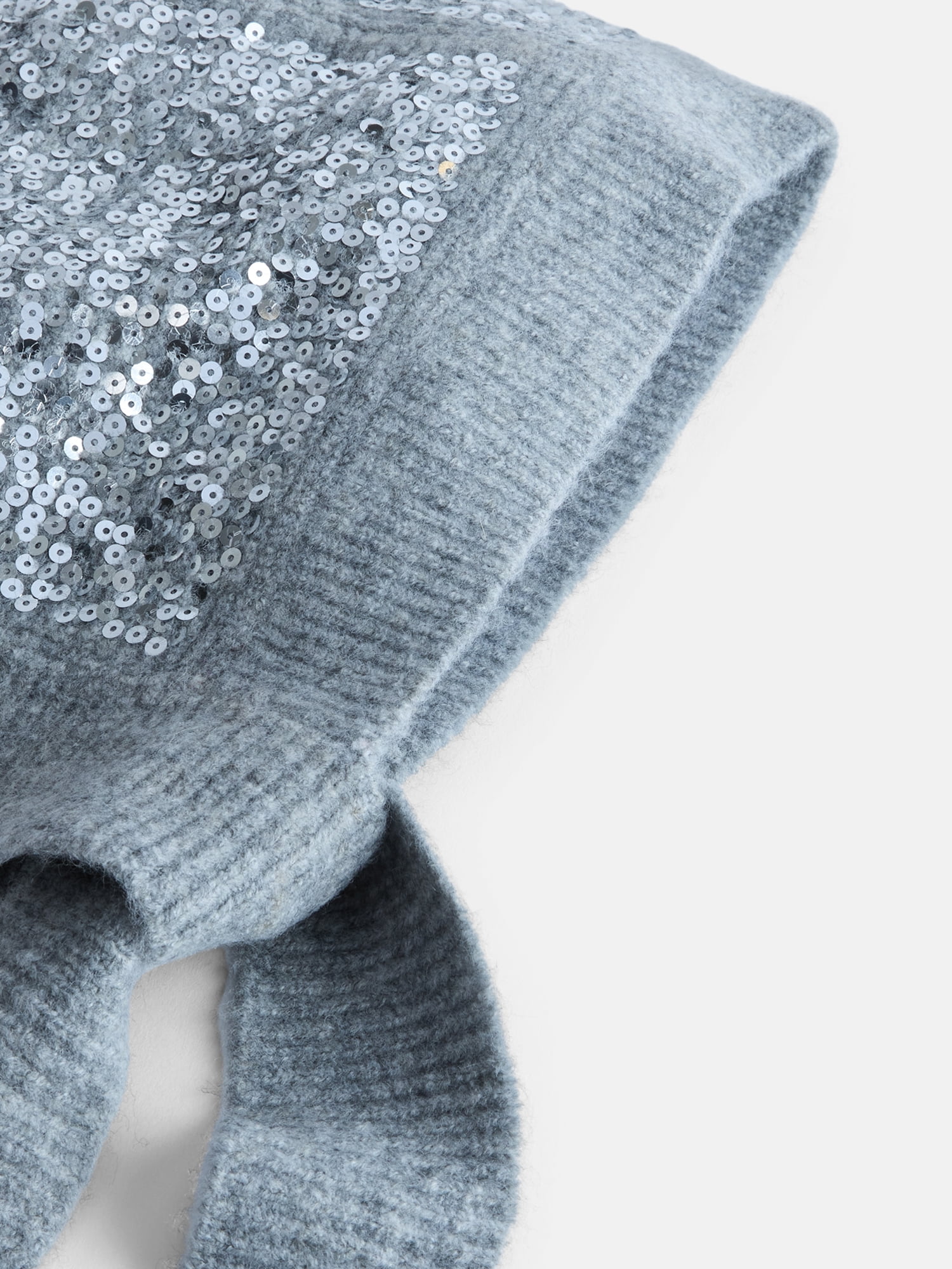 No Boundaries Women's Sequined Knit Bonnet with Tie Straps