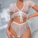 thumbnail image 2 of Gibobby Ropa interior mujer sexy Liguero con Medias y Tanga Lingerie Set de Dormir Mujer Lenceria Mujer Talla Grande Mujer Sexy Bralette y Tanga Pijamas en Pareja(Blanco, CH), 2 of 5