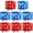 red and blue, variant on Jiibva White Cube Dice Aluminum Film Party Balloons for Casino Theme Parties