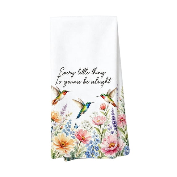 Hyknon 2 Pack Hummingbird Floral Hand Towels, Soft Absorbent Face Towel, Quick Dry, Lightweight, Spring Farmhouse Decor for Kitchen Bathroom Gift Supplies, 15.7x23.6 Inch