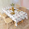 thumbnail image 5 of White Cow Moo Colorful Pattern Rectangle Tablecloth 60"x102",Waterproof Polyester Rectangle Table Cloth, Wipeable Spillproof Polyester Tablecloth for Dining, Camping, Indoor and Outdoor, 5 of 6