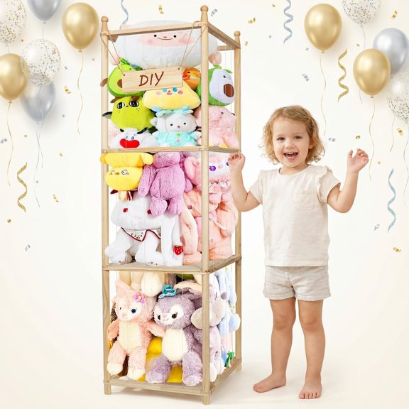 Organizador para Peluches WIBOND de 138 cm con Estantes Ajustables