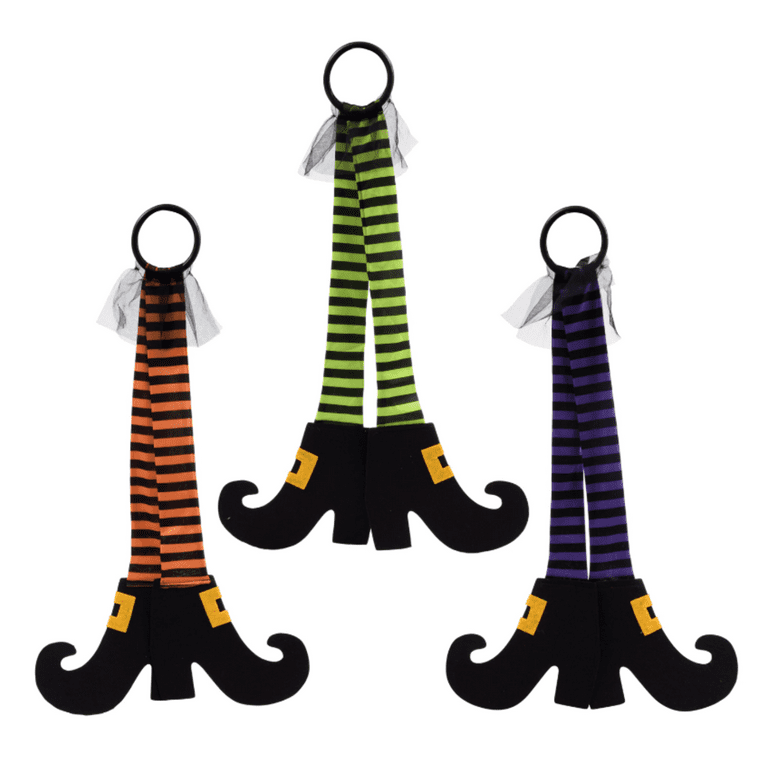 Set 3 Funny Hanging Witch Boot Legs Door Hanger Halloween Prop Witchy Home Decor Set 3 Funny Hanging Witch Boot Legs Door Hanger Halloween Prop Witchy Home Decor