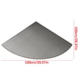 thumbnail image 2 of Large L Shaped Kitchen Rug,Sector Textured Corner Mat,Absorbent Quarter Round Rug for Sink Bathroom Washable Floor Cover,39 Inch,Gray, 2 of 7