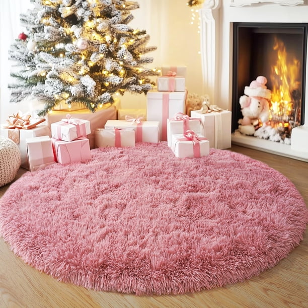 Alfombra Redonda Quntue Blush para dormitorio de niñas Ultra Suave 150x150 cm