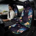 thumbnail image 2 of Xixirimido Automotive Seat Covers for Cars Trucks and SUVs Car Seat Covers for Front Seats with Car Seatbelt Covers & Armrest Box Cover, Set of 5, Black Cat Daisy Starry Night, 2 of 8