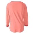 thumbnail image 5 of Lixiuxyad Women Basic Tee Long Sleeve Casual T Shirt Round Neck Color Loose Fit Basic Top Tee Blouse Comfortable Daily Wear Shirt,Orange, 5 of 6