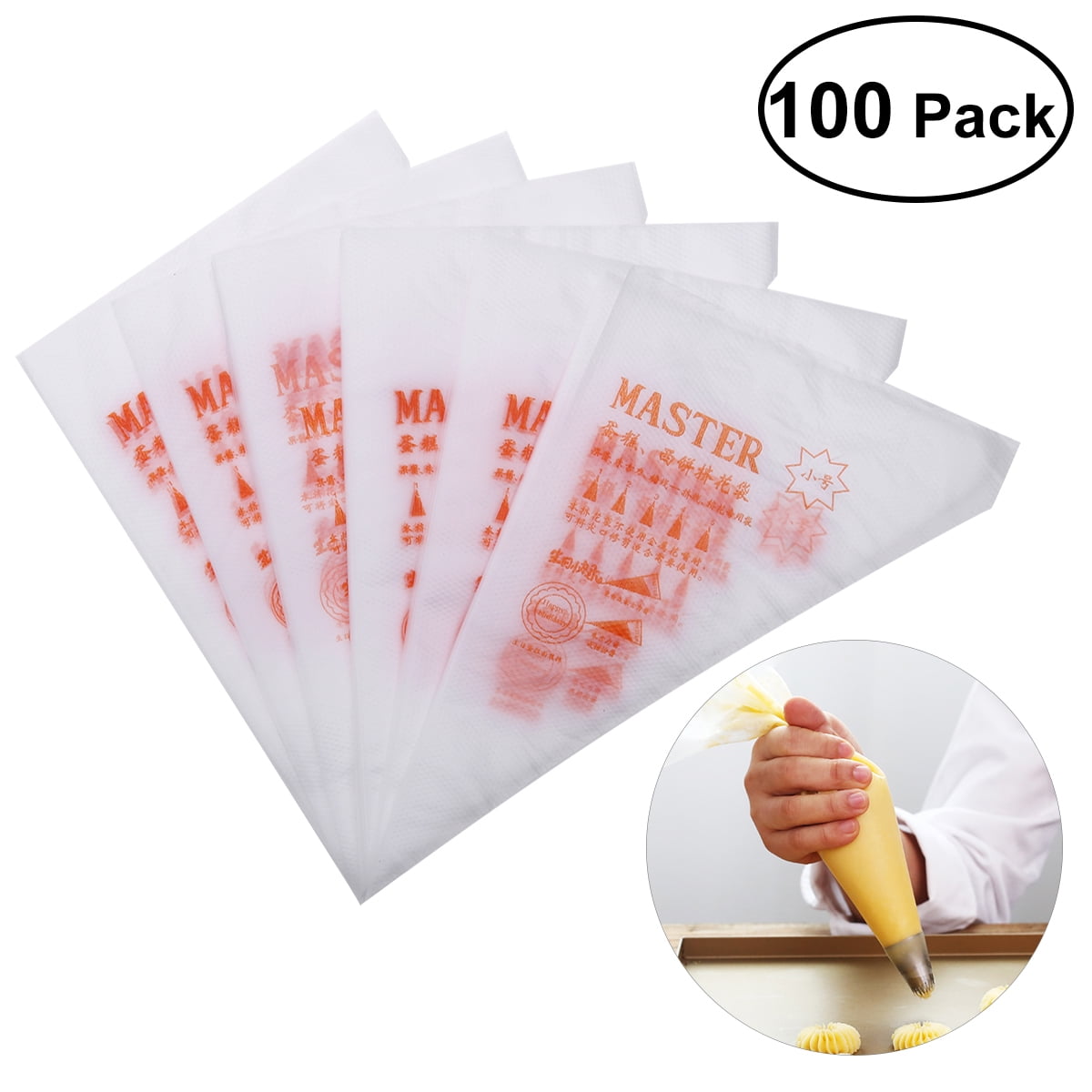 100PCS Disposable 13inch Decorating Bags Cake Cream Icing DIY
