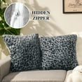 thumbnail image 4 of Sanmadrola Decorative Throw Pillow Covers 18x18 Plush Leopard Faux Rabbit Fur Cozy Super Soft Luxury Set of 2 Throw Pillow Cover for Christmas Sofa Couch Bed Living Room Home Decor, 4 of 8