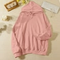 thumbnail image 2 of Ladies' Casual Fashionable Solid Color Long Sleeve Hooded Warm Shirt Loose Comfortable Hoodie Sweatshirt for Everyday Wear, 2 of 6