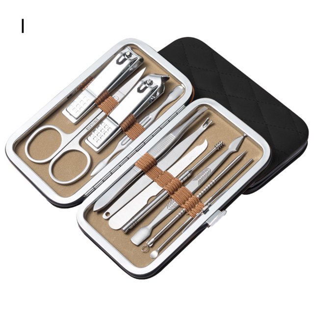 Flmtop 1 Ensemble de Coupe-Manicure Professionnel Compact en Acier Inoxydable Confortable Kit de Manucure Fournitures de Pédicure