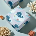 thumbnail image 4 of Ocean Wrapping Paper Roll - Mini Roll - 17 Inch x 9.8 Feet - Adorable Whale Dolphin Design for Boys Girls Kids Birthday, Baby Shower, 4 of 14