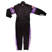 RaceQuip 1950595RQP Pro-1 Driving Suit SFI 3.2A/1 Black/Purple Stripe Youth Large