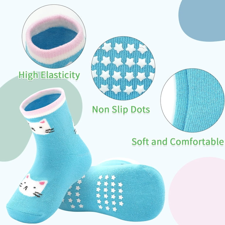 Elutong Girls Non-Slip Cartoon Socks 15-Pair Pack photo 4
