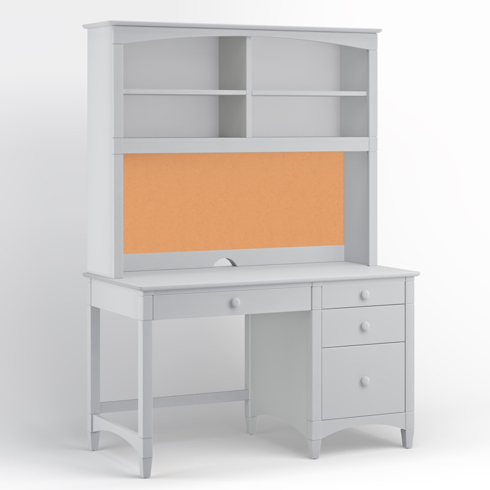 Essex Pedestal Kids Desk with Hutch, Dove Gray