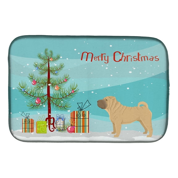 Shar Pei Christmas Tree Dish Drying Mat