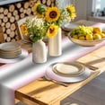 thumbnail image 4 of Pink Grey Round 13 Inch Placemats Set of 6, Gray Farmhouse Modern Rustic HeatResistant Non Slip Place Mats for Dining Table, Wipeable Braided Kitchen Table Mats for Housewarming, 4 of 9