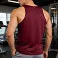 thumbnail image 5 of Men's Solid Blank Sleeveless Tank Tops Workout Training Base Layer Shirts Lightweight Summer Athletic Tops,Wine,M, 5 of 7