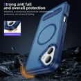 thumbnail image 2 of Allytechgroup iPhone 16 Plus Case Magnetic, [Military Grade Protection] Compatible with Magsafe Rugged Hybrid TPU PC Back Cover Bumper Phone Case Cover for Apple iPhone 16 Plus, Blue, 2 of 7