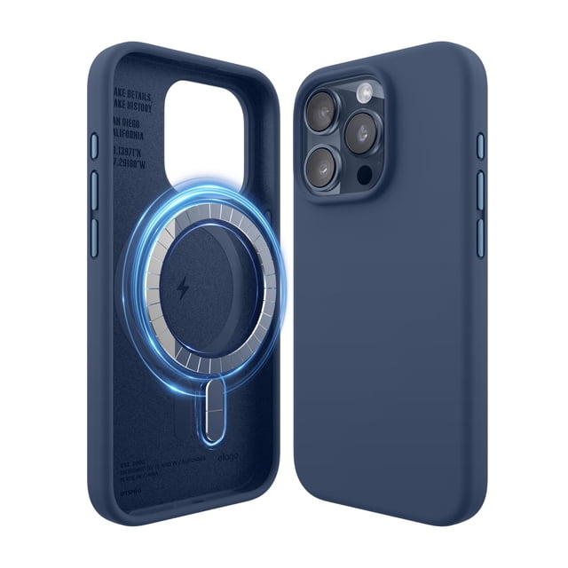 Funda Elago de silicona magnética compatible con iPhone 15 Pro Indigo