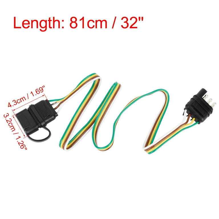 T.O.G. 4-Pin Plug Trailer Light Wiring Harness Extension Flat 24'' Wire - Foto 12