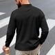 thumbnail image 5 of pstuiky camisa de manga larga para hombre, Camisa informal de sarga de color liso con cuello alto y bolsillos abotonados para hombre top de hombre l, 5 of 6