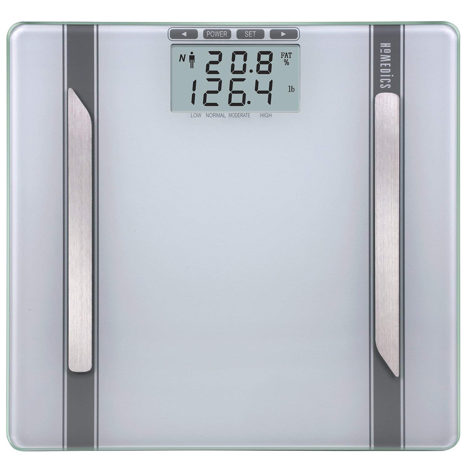 Homedics Digital Bathroom Scale - Stainless Steel/Glass