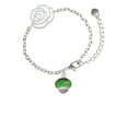 thumbnail image 2 of Delight Jewelry Green & Yellow Faceted Glass Spinner Silver-tone Flower Link Chain Bracelet, 6.75"+2" Extender, 2 of 4