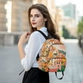 thumbnail image 6 of FORMRS Mini Backpack Purse for Women Quilted Travel Daypack Casual Shoulder Bag, Pink Cityscape Painting, 6 of 7