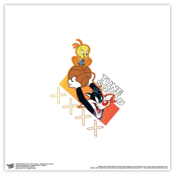 Gallery Pops Space Jam: A New Legacy - Sylvester and Tweety Wall Art, Unframed Version, 12" x 12"