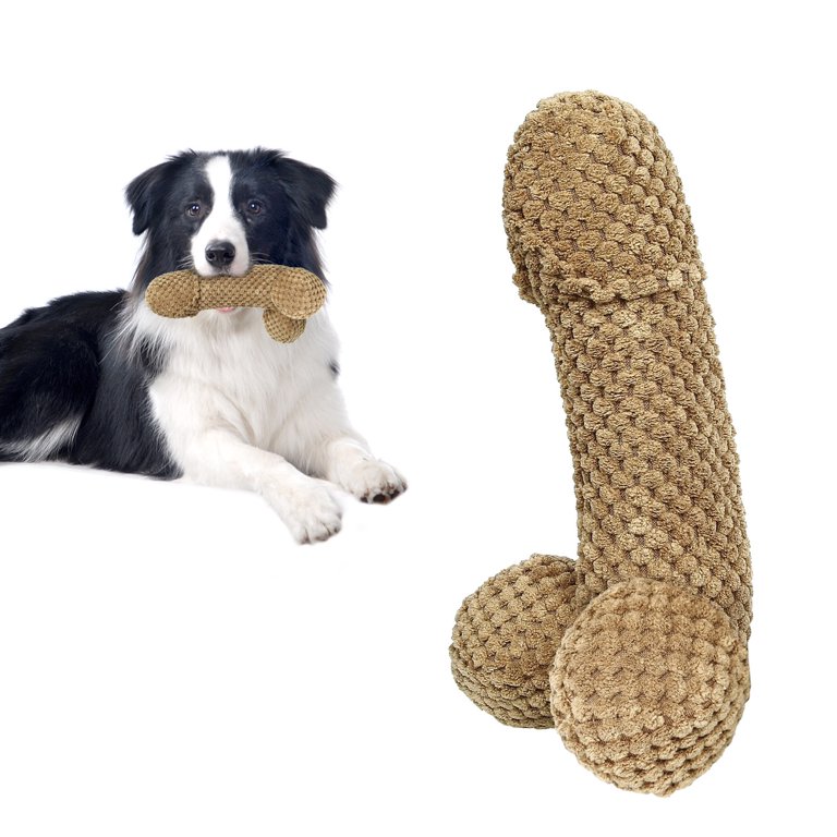 Deals！Loyerfyivos Interactive Squeaky Dog Toys Soft Durable Plush D*ck  ChewersToys for Small, Medium, and Large Pets, No Stuffing for Indoor Play  