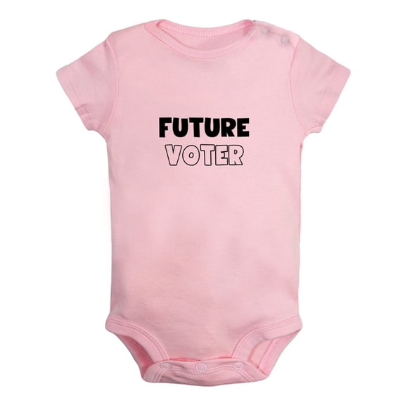 Future Voter Funny Rompers For Babies, Newborn Baby Unisex Bodysuits, Infant Jumpsuits, Toddler 0-24 Months Kids One-Piece Oufits (Pink, 6-12 Months)