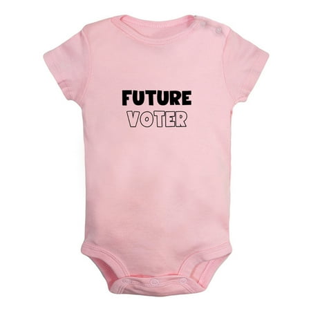

Future Voter Funny Rompers For Babies Newborn Baby Unisex Bodysuits Infant Jumpsuits Toddler 0-24 Months Kids One-Piece Oufits (Pink 6-12 Months)