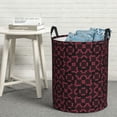 thumbnail image 3 of DouZhe Waterproof Collapsible Large Laundry Baskets, Pink Floral Hearts Prints Circular Hamper with Handles, 3 of 6