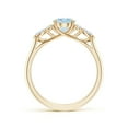 thumbnail image 2 of ANGARA Natural Oval 1 ct Aquamarine Engagement Ring with Diamonds in 14K Yellow Gold for Women (Size-8x6mm) | March Birthstone, Anniversary, Jewelry Gift for Women | Natural Aquamarine Ring, 2 of 10