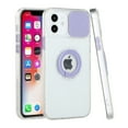 thumbnail image 5 of For Iphone 12 Dual Camera Punch Slick 2.0mm Thick Tpu Ring Stand Camera Window Case Cover - Purple, 5 of 6
