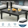 thumbnail image 3 of May in Color Outdoor Coffee Table Rectangle, Metal Patio Coffee Table for Balcony, Garden, Deck, Backyard, Black, 3 of 4