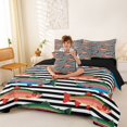 thumbnail image 3 of Manfei Whimsical Trout Full Size Bedding Sets, Stripe Abstract Full Size Bed in a Bag, Black White Orange, Black Reversible, 7-Piece, 3 of 6