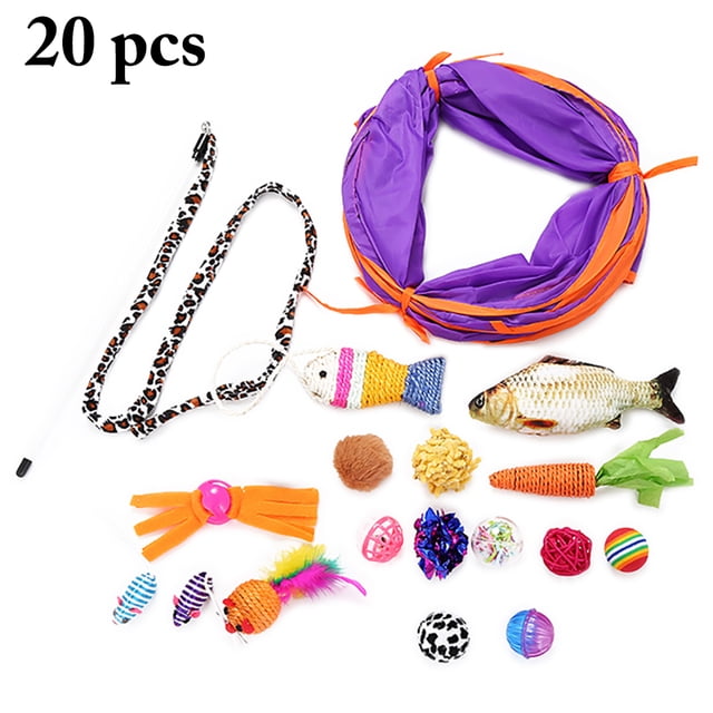 20PCS Cat Toy Set Interactive Variety Pack Cat Training Toy Chew Toy for Cats