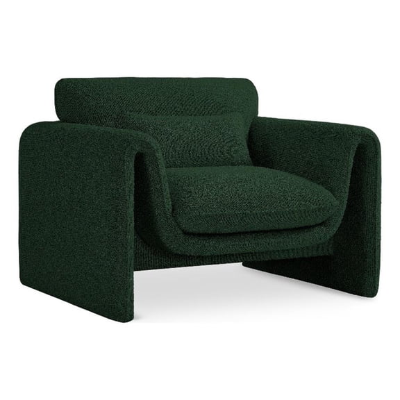 Meridian Furniture Stylus Green Boucle Fabric Chair