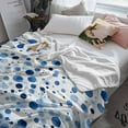 thumbnail image 2 of Fleece Blanket Abstract Blue Polka Dot Texture Blankets, Soft Cozy Warm Flannel Throw Blanket, Watercolor Gradient Art lanket for Bed Couch Sofa,50x80In, 2 of 9