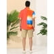 thumbnail image 5 of INSPIRE CHIC Camisas de patchwork con bolsillo en el pecho y manga corta con botones y estampado hawaiano para hombre naranja XL, 5 of 6