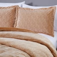 thumbnail image 3 of Chezmoi Collection 3-Piece Embossed Velvet Comforter Set Queen Size, Apricot Orange - Soft Plush Velvet Bedding Set with 2 Pillow Shams for All Seasons with Washed Microfiber Reverse, 3 of 9