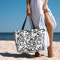thumbnail image 3 of Wukai Hand Drawn Snake Print Zipper Bag,large Beach Tote Bag,Waterproof Sandproof Bag,Grocery and Picnic Tote Travel Bag, 3 of 5